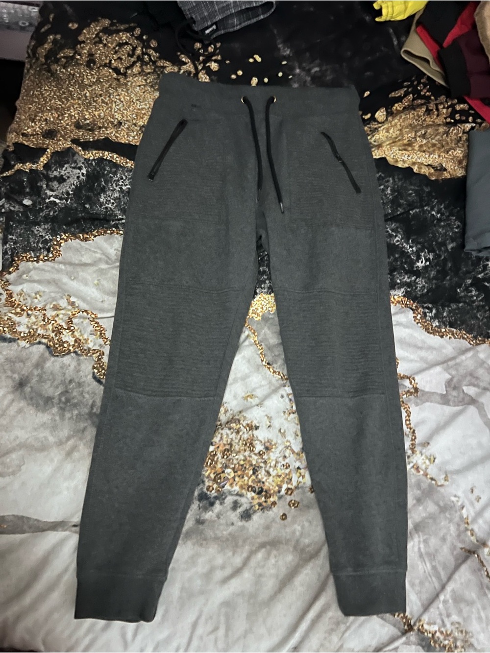 Divided Men's Dark Gray Jogger Sweatpants with Zipper Pockets